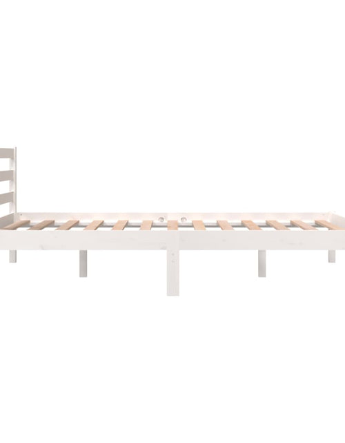 Încărcați imaginea în vizualizatorul Galerie, Cadru de pat mic dublu 4FT, alb, 120x190 cm, lemn masiv de pin - Lando
