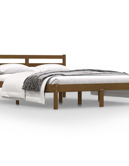 Încărcați imaginea în vizualizatorul Galerie, Cadru pat mic dublu 4FT, maro miere, 120x190 cm, lemn masiv pin - Lando
