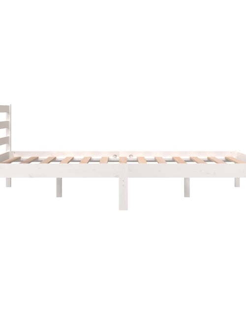 Încărcați imaginea în vizualizatorul Galerie, Cadru de pat dublu 4FT6, alb, 135x190 cm, lemn masiv de pin - Lando

