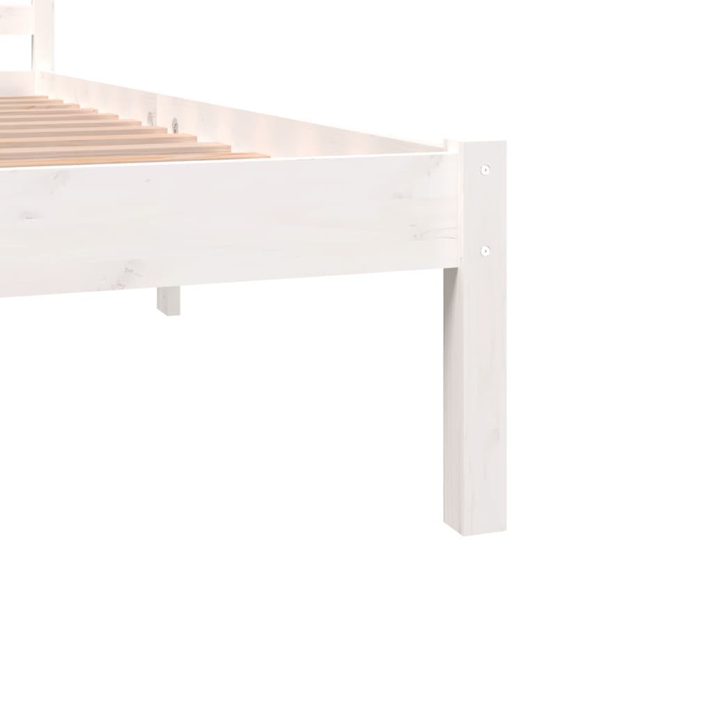 Cadru de pat Super King 6FT, alb, 180x200 cm, lemn masiv de pin - Lando