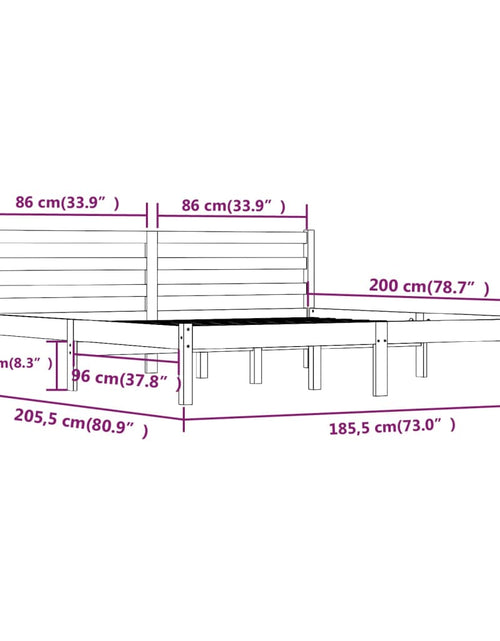 Încărcați imaginea în vizualizatorul Galerie, Cadru de pat Super King 6FT, alb, 180x200 cm, lemn masiv de pin - Lando
