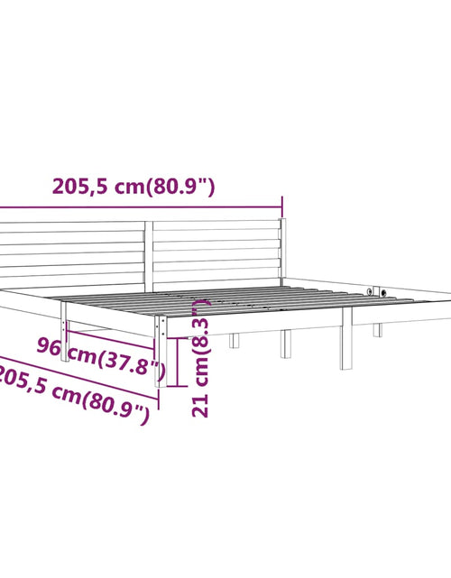 Încărcați imaginea în vizualizatorul Galerie, Cadru de pat, gri, 200x200 cm, lemn masiv de pin - Lando
