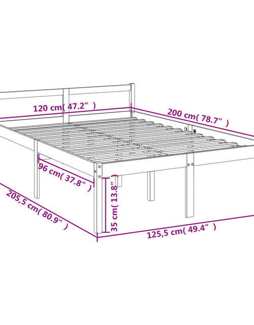 Încărcați imaginea în vizualizatorul Galerie, Pat pentru seniori, 120x200 cm, lemn masiv de pin - Lando

