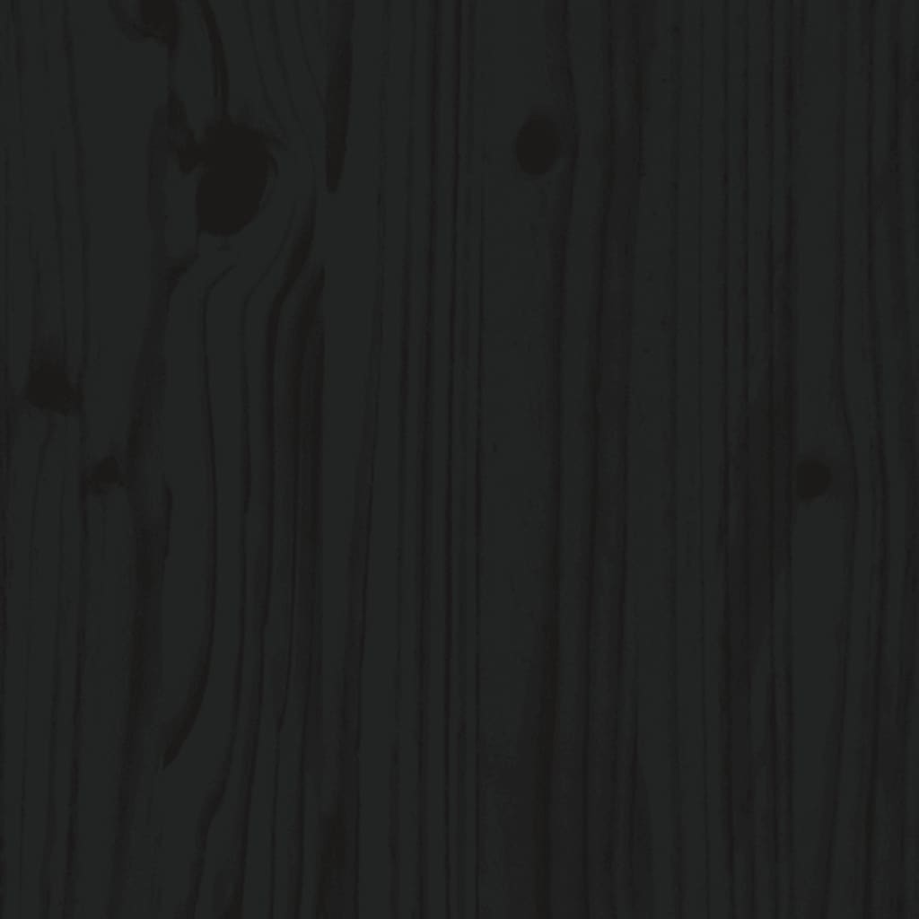 Pat pentru seniori, negru, 200x200 cm, lemn masiv de pin - Lando