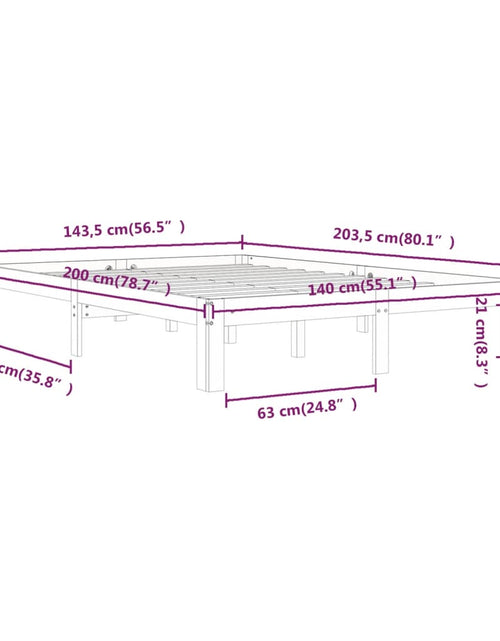 Încărcați imaginea în vizualizatorul Galerie, Cadru de pat, 140x200 cm, lemn masiv de pin - Lando
