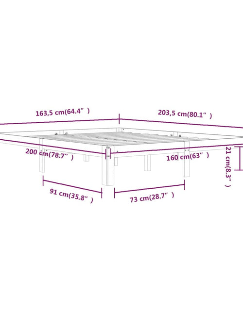 Загрузите изображение в средство просмотра галереи, Cadru de pat, alb, 160x200 cm, lemn masiv de pin - Lando
