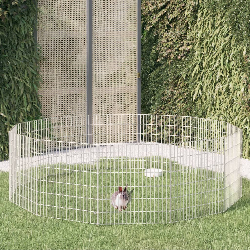 Cușcă pentru iepuri, 12 panouri, 54x60 cm, fier galvanizat - Lando