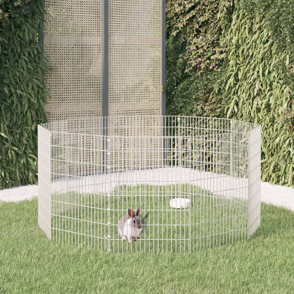 Cușcă pentru iepuri, 10 panouri, 54x80 cm, fier galvanizat - Lando