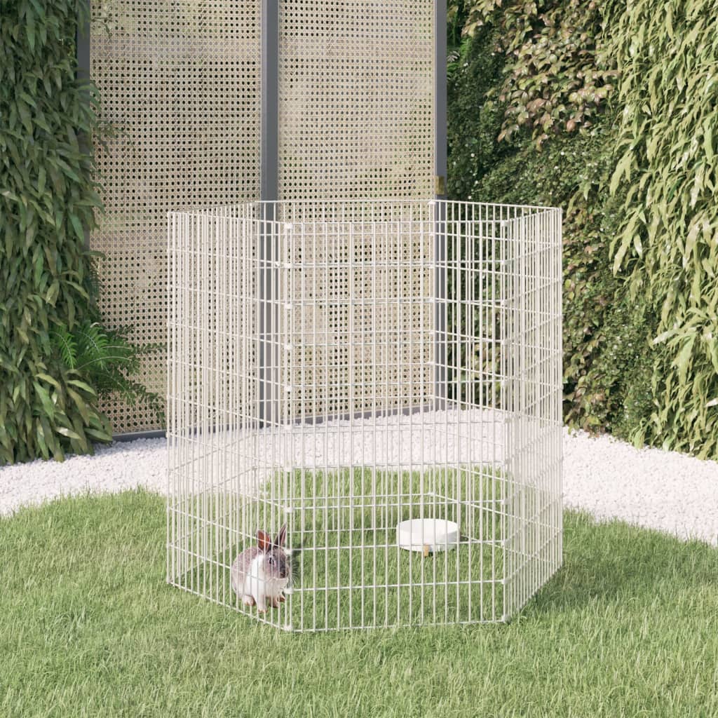 Cușcă pentru iepuri, 6 panouri, 54x100 cm, fier galvanizat Lando - Lando