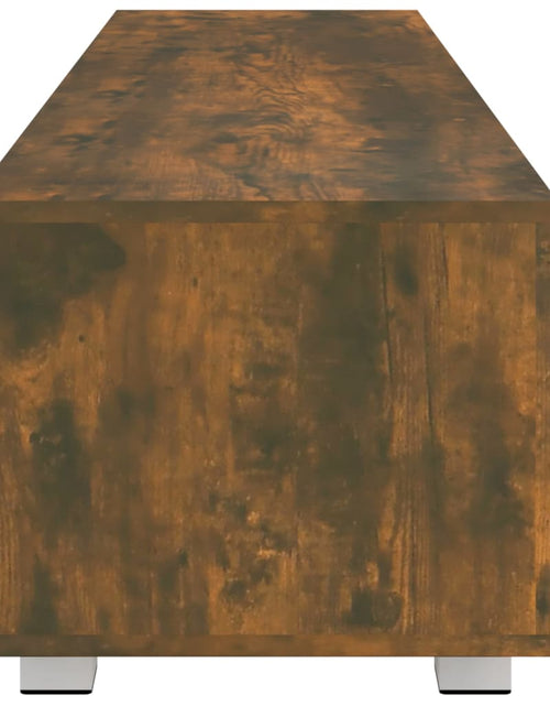 Încărcați imaginea în vizualizatorul Galerie, Comodă TV, stejar fumuriu, 140x40x35 cm, lemn prelucrat Lando - Lando
