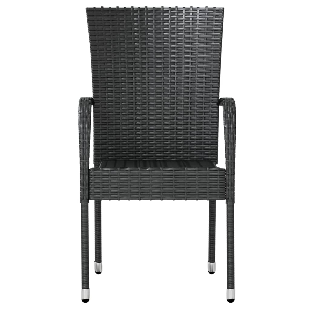 Set mobilier de grădină, 3 piese, negru, poliratan - Lando