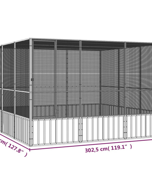 Загрузите изображение в средство просмотра галереи, Colivie păsări antracit 302,5x324,5x211,5 cm cm oțel galvanizat Lando - Lando
