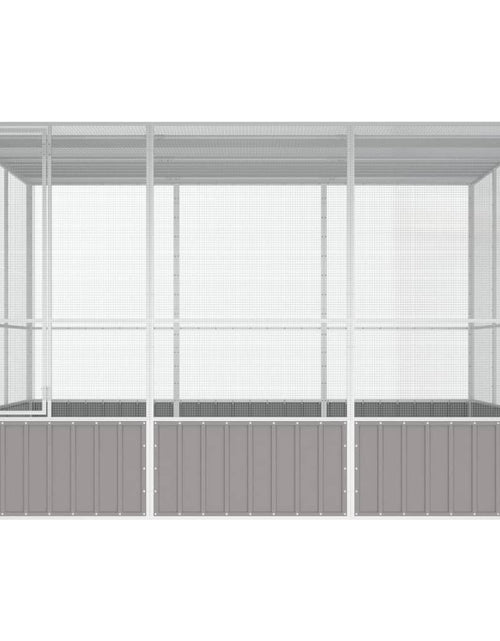 Încărcați imaginea în vizualizatorul Galerie, Colivie pentru păsări gri 302,5x324,5x211,5 cm oțel galvanizat Lando - Lando
