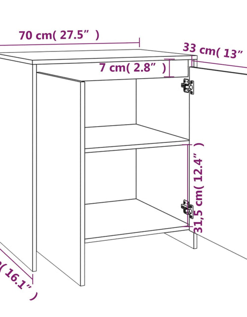 Загрузите изображение в средство просмотра галереи, Servantă, 2 piese, sonoma gri, lemn prelucrat Lando - Lando
