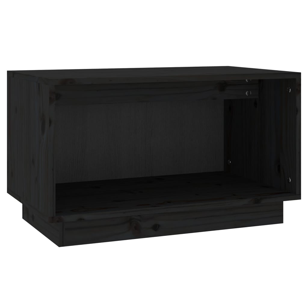 Comodă TV, negru, 60x35x35 cm, lemn masiv de pin Lando - Lando