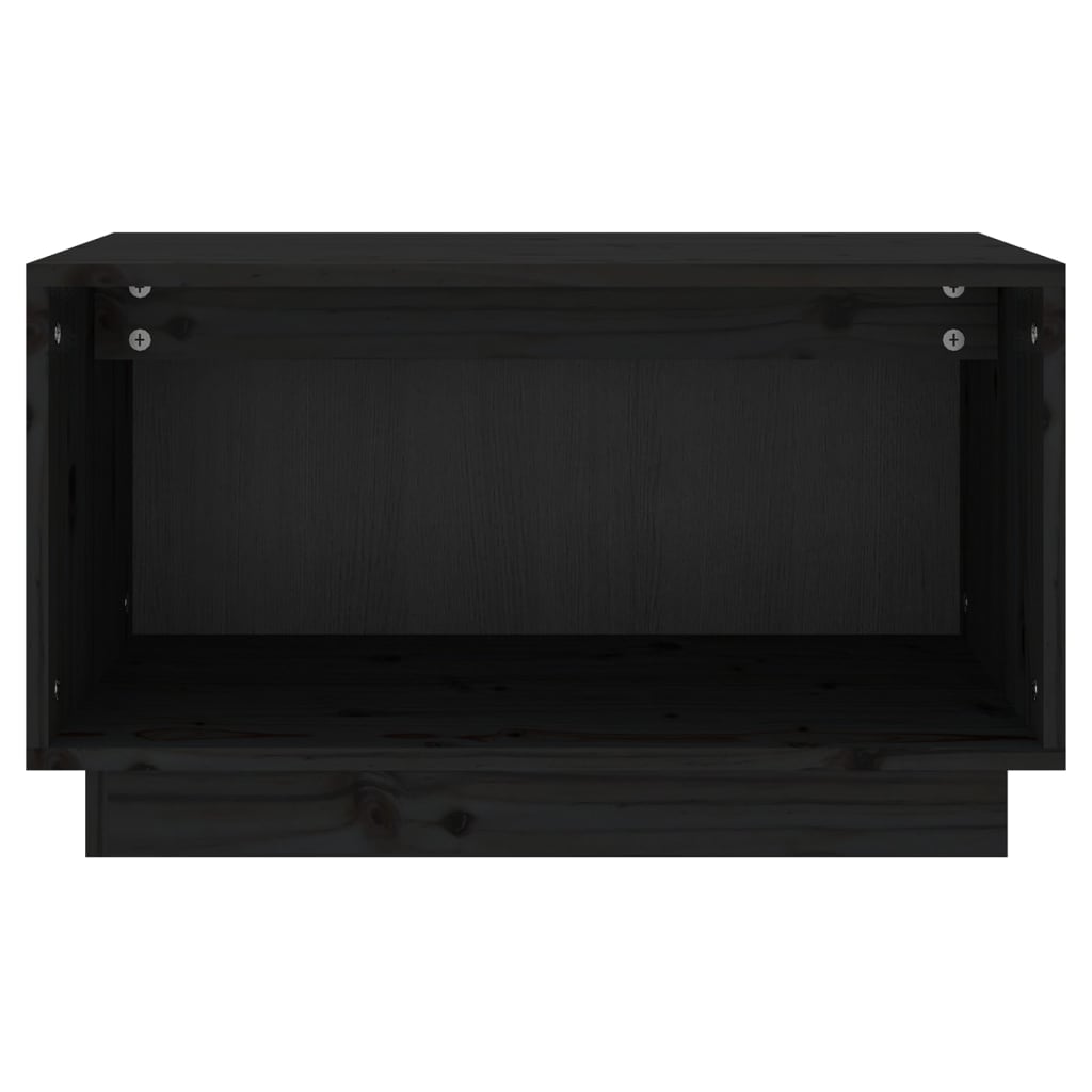 Comodă TV, negru, 60x35x35 cm, lemn masiv de pin Lando - Lando