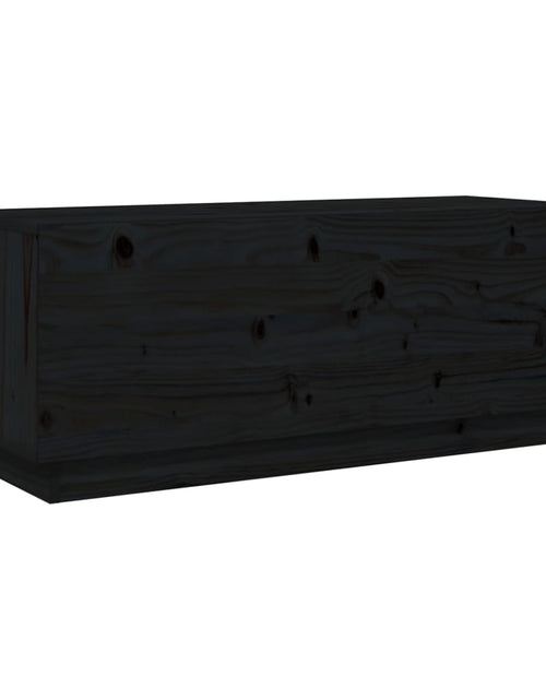 Încărcați imaginea în vizualizatorul Galerie, Comodă TV, negru, 90x35x35 cm, lemn masiv de pin Lando - Lando
