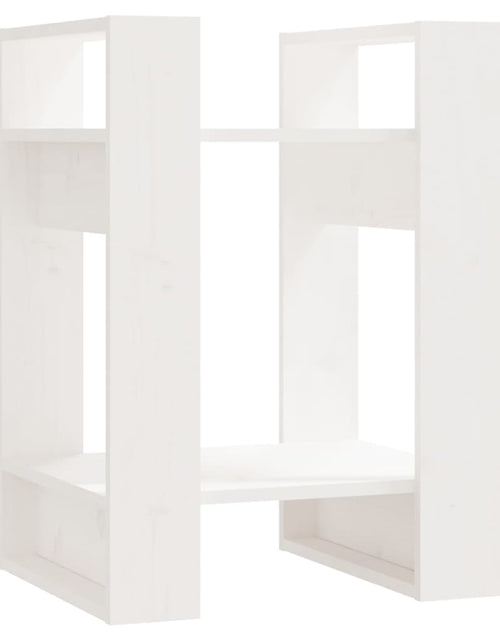 Încărcați imaginea în vizualizatorul Galerie, Bibliotecă/Separator cameră, alb, 41x35x57 cm, lemn masiv pin Lando - Lando
