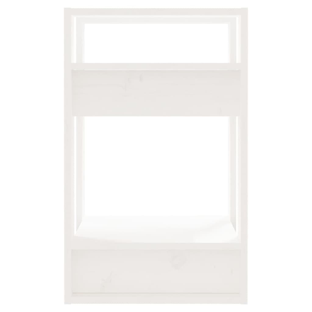 Bibliotecă/Separator cameră, alb, 41x35x57 cm, lemn masiv pin Lando - Lando