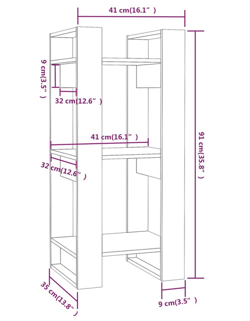 Încărcați imaginea în vizualizatorul Galerie, Bibliotecă/Separator cameră, 41x35x91 cm, lemn masiv pin Lando - Lando
