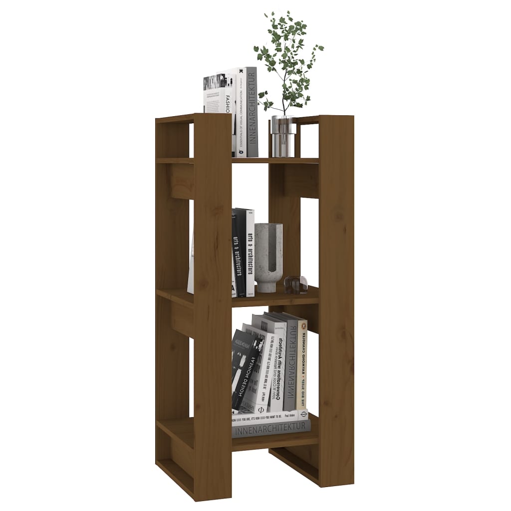 Bibliotecă/Separator cameră maro miere, 41x35x91 cm, lemn masiv Lando - Lando