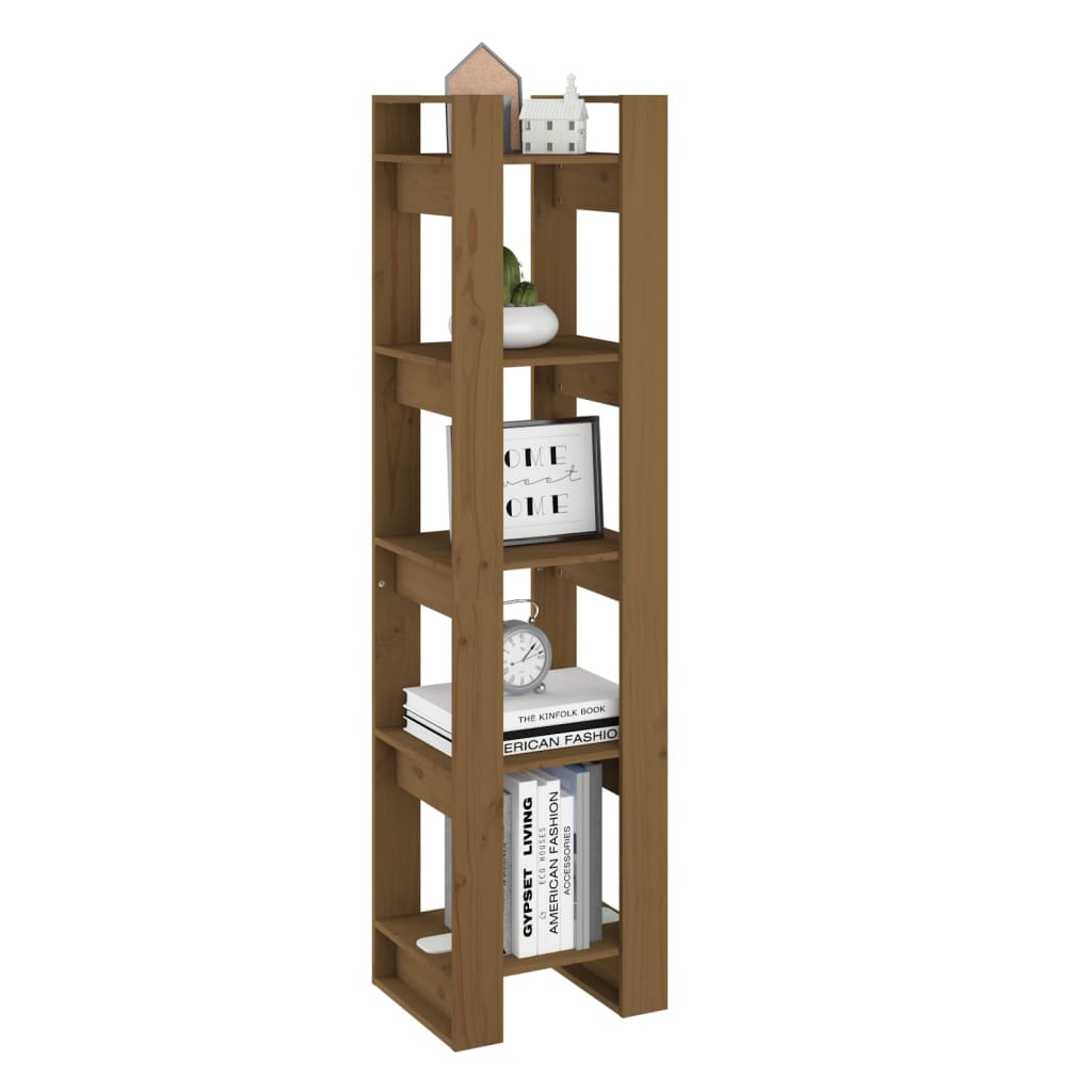 Bibliotecă/Separator cameră, maro miere, 41x35x160 cm, lemn pin Lando - Lando