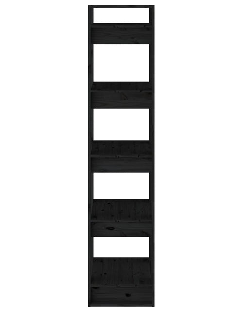Загрузите изображение в средство просмотра галереи, Bibliotecă/Separator cameră negru 41x35x160 cm lemn masiv pin Lando - Lando
