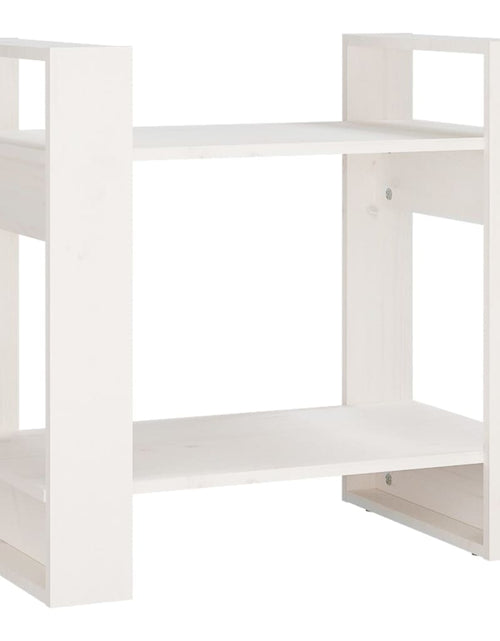 Încărcați imaginea în vizualizatorul Galerie, Bibliotecă/Separator cameră, alb, 60x35x57 cm, lemn masiv pin Lando - Lando
