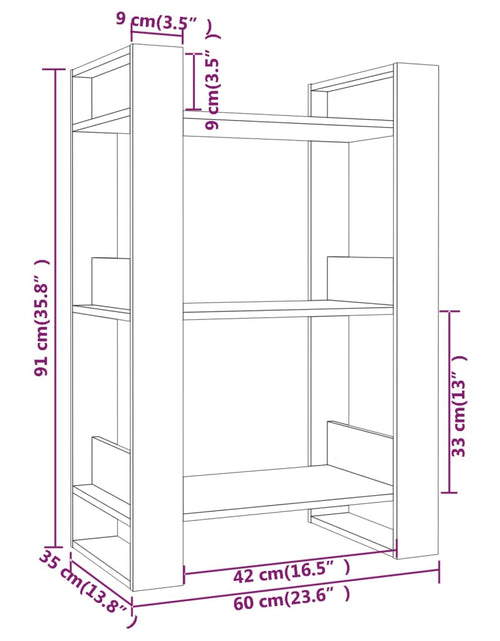 Încărcați imaginea în vizualizatorul Galerie, Bibliotecă/Separator cameră, 60x35x91 cm, lemn masiv pin Lando - Lando
