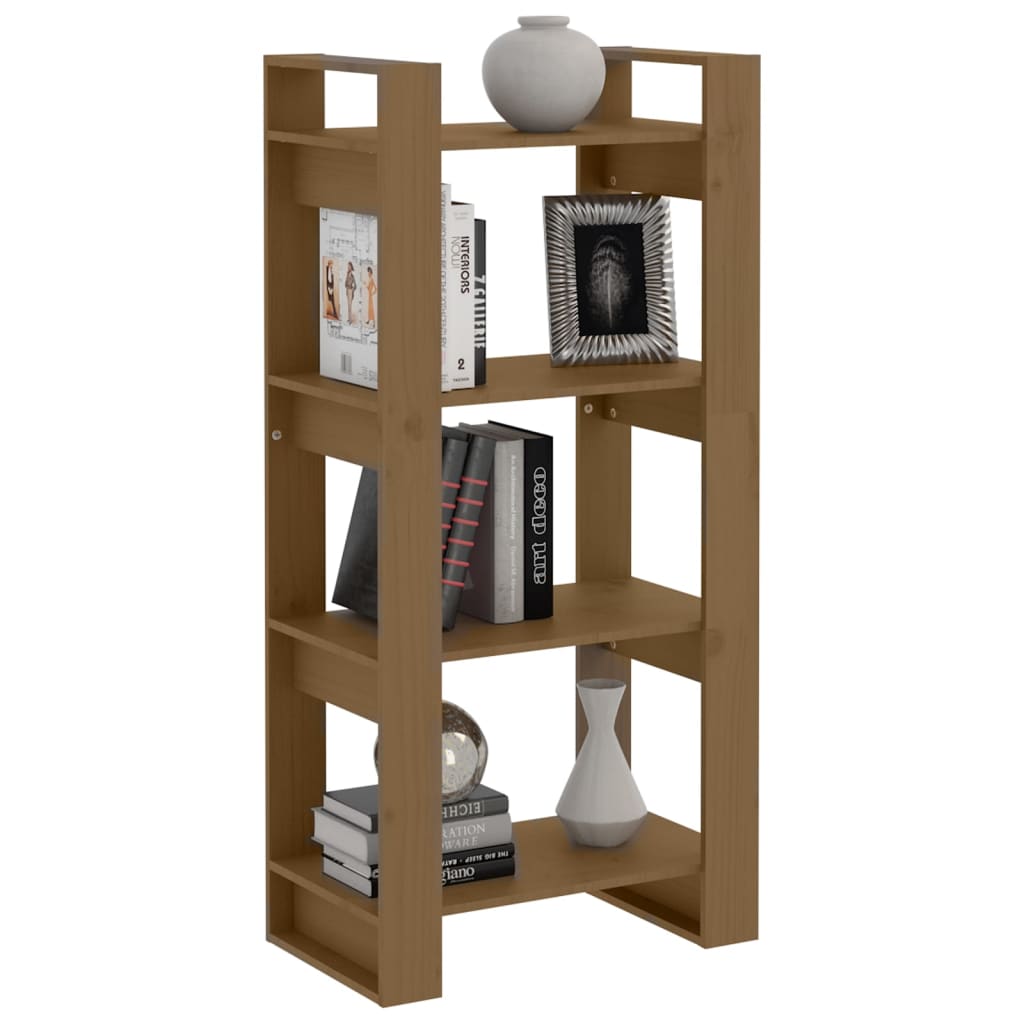 Bibliotecă/Separator cameră maro miere 60x35x125 cm lemn masiv Lando - Lando