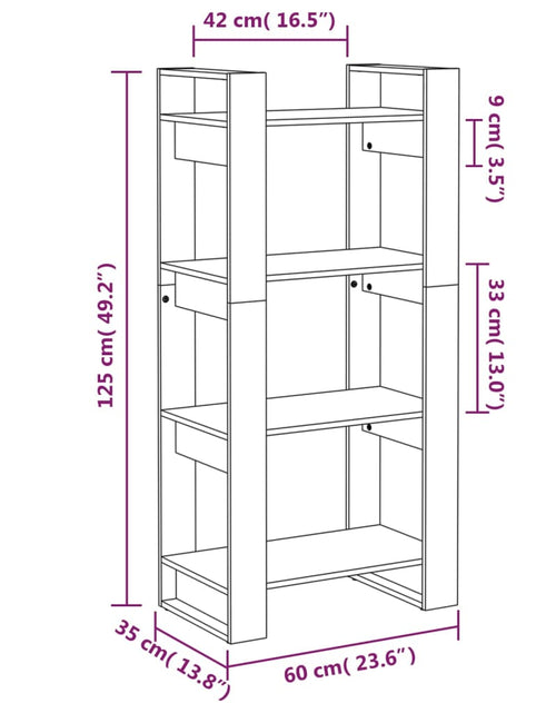 Încărcați imaginea în vizualizatorul Galerie, Bibliotecă/Separator cameră maro miere 60x35x125 cm lemn masiv Lando - Lando
