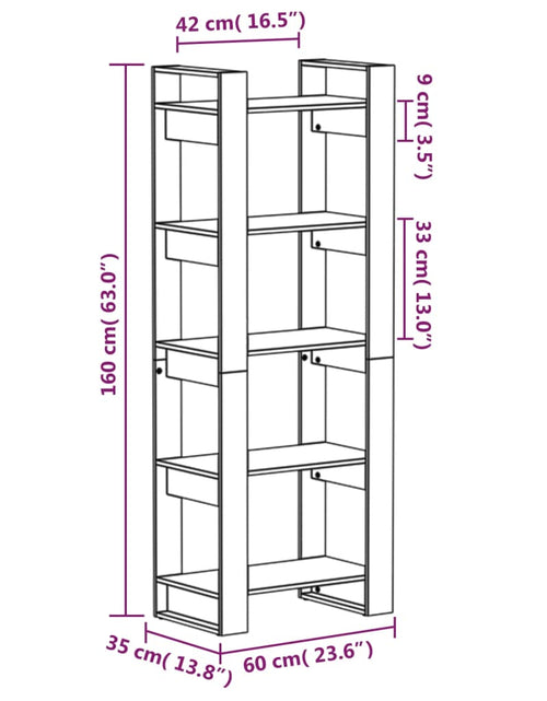 Загрузите изображение в средство просмотра галереи, Bibliotecă/Separator cameră, 60x35x160 cm, lemn masiv de pin Lando - Lando
