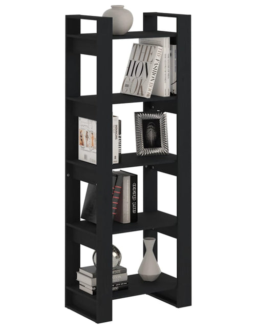 Încărcați imaginea în vizualizatorul Galerie, Bibliotecă/Separator cameră, negru, 60x35x160 cm, lemn masiv Lando - Lando
