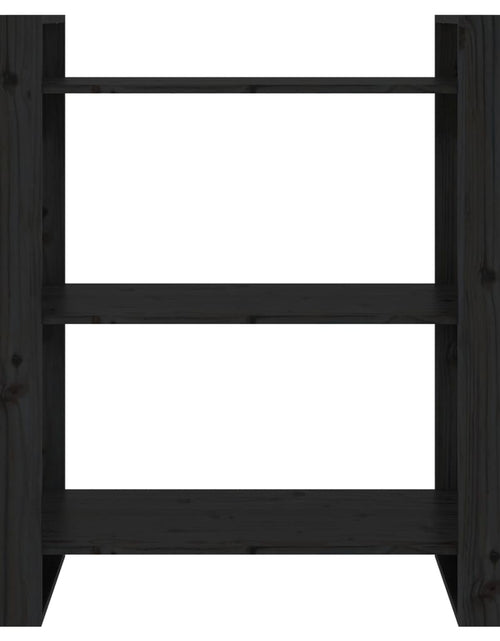 Загрузите изображение в средство просмотра галереи, Bibliotecă/Separator cameră, negru, 80x35x91 cm, lemn masiv pin Lando - Lando

