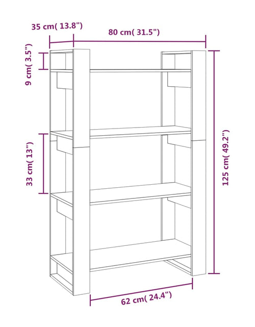 Încărcați imaginea în vizualizatorul Galerie, Bibliotecă/Separator cameră, 80x35x125 cm, lemn masiv de pin Lando - Lando
