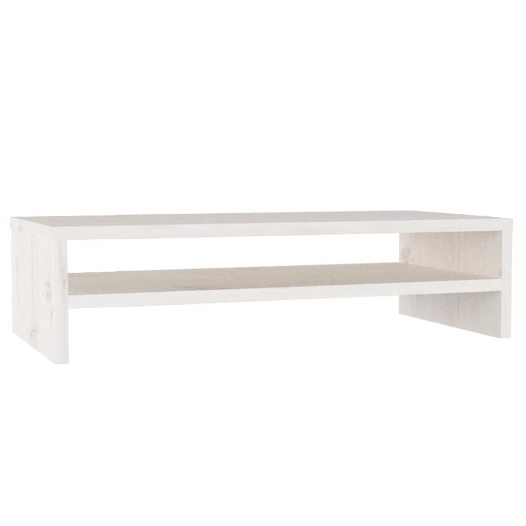 Stand pentru monitor, alb, 50x24x13 cm, lemn masiv de pin Lando - Lando