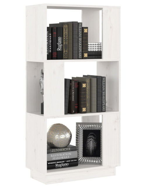Încărcați imaginea în vizualizatorul Galerie, Bibliotecă/Separator cameră, alb, 51x25x101 cm lemn masiv pin Lando - Lando
