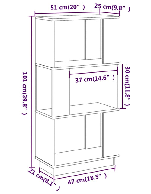 Încărcați imaginea în vizualizatorul Galerie, Bibliotecă/Separator cameră maro miere 51x25x101 cm lemn pin Lando - Lando
