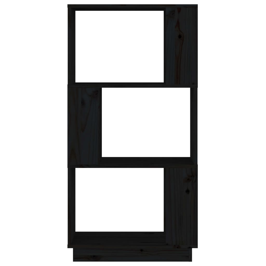 Bibliotecă/Separator cameră, negru, 51x25x101 cm lemn masiv pin Lando - Lando