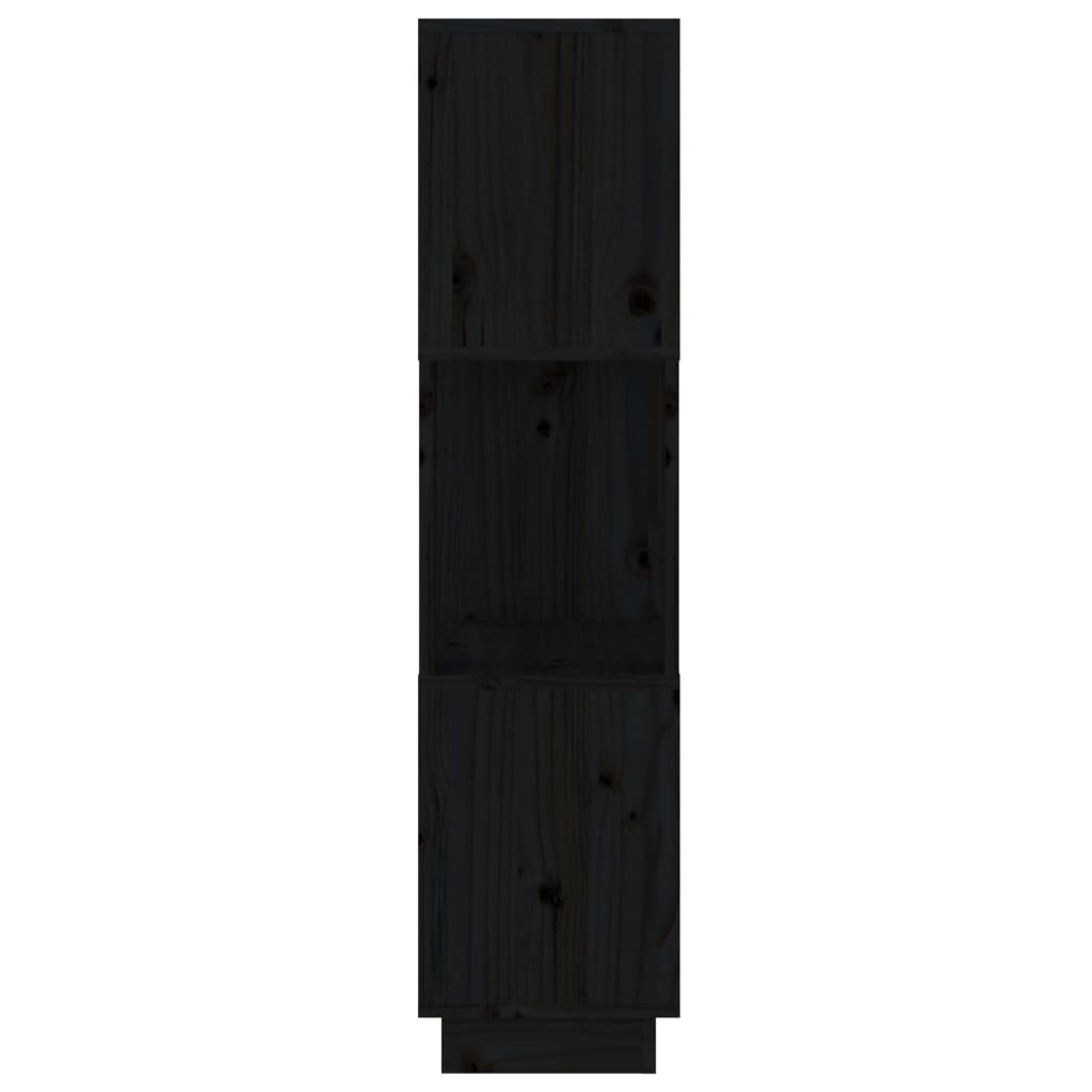 Bibliotecă/Separator cameră, negru, 51x25x101 cm lemn masiv pin Lando - Lando
