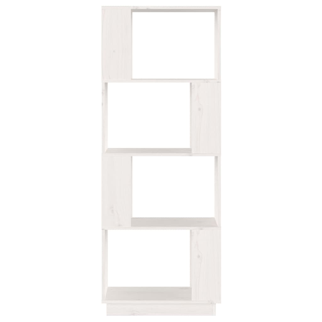 Bibliotecă/Separator cameră, alb, 51x25x132 cm lemn masiv pin Lando - Lando