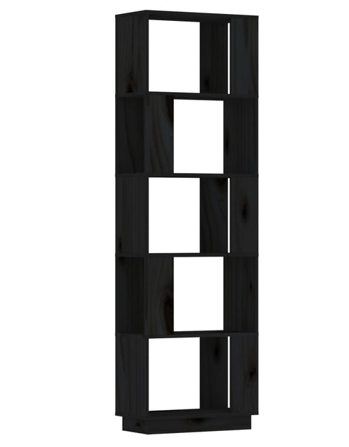 Încărcați imaginea în vizualizatorul Galerie, Bibliotecă/Separator cameră negru 51x25x163,5 cm lemn masiv pin Lando - Lando
