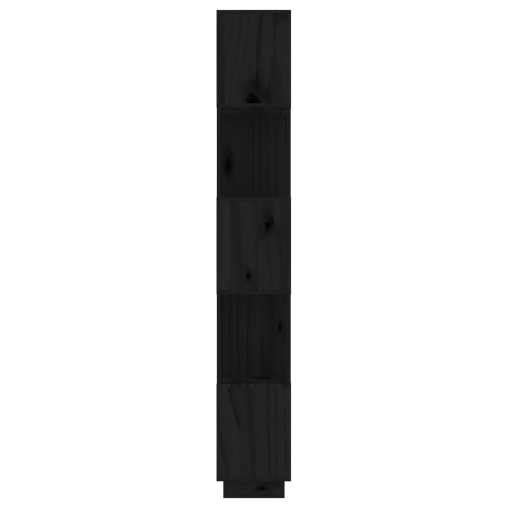 Bibliotecă/Separator cameră negru 51x25x163,5 cm lemn masiv pin Lando - Lando