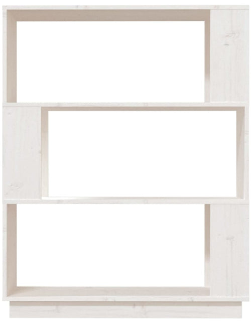 Încărcați imaginea în vizualizatorul Galerie, Bibliotecă/Separator cameră, alb, 80x25x101 cm, lemn masiv pin Lando - Lando
