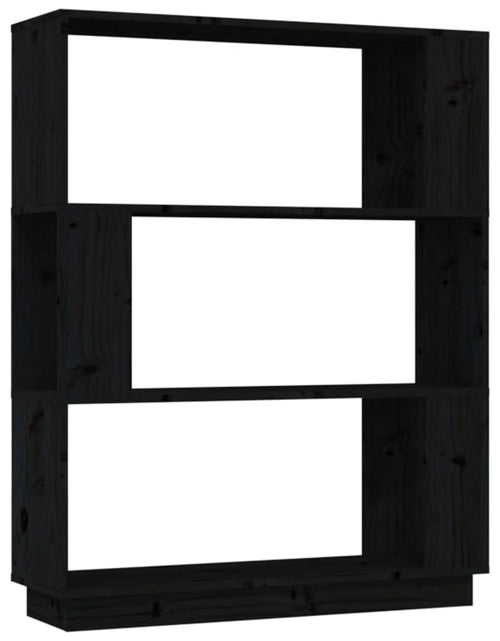 Încărcați imaginea în vizualizatorul Galerie, Bibliotecă/Separator cameră, negru, 80x25x101 cm lemn masiv pin Lando - Lando
