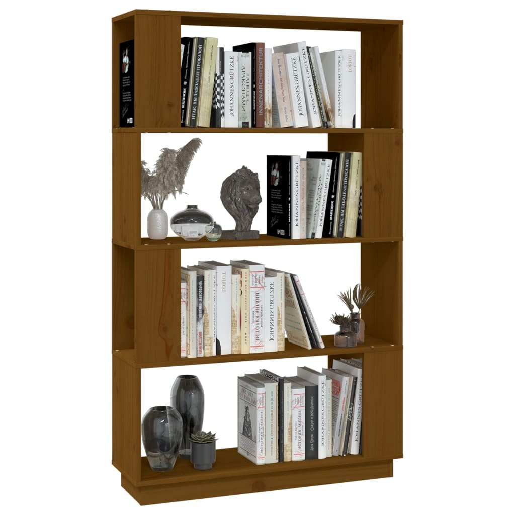 Bibliotecă/Separator cameră maro miere, 80x25x132 cm lemn pin Lando - Lando