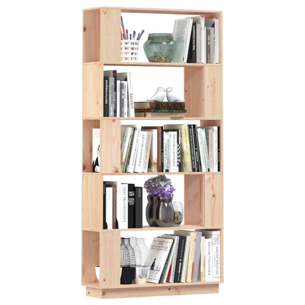 Bibliotecă/Separator cameră, 80x25x132 cm lemn masiv pin Lando - Lando