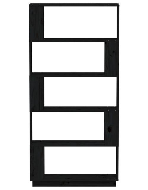 Încărcați imaginea în vizualizatorul Galerie, Bibliotecă/Separator cameră negru 80x25x163,5 cm lemn masiv pin Lando - Lando
