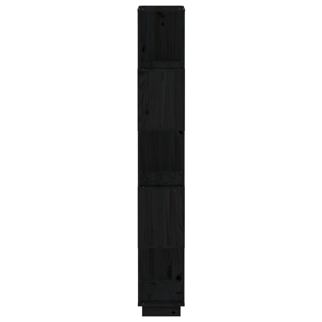 Bibliotecă/Separator cameră negru 80x25x163,5 cm lemn masiv pin Lando - Lando