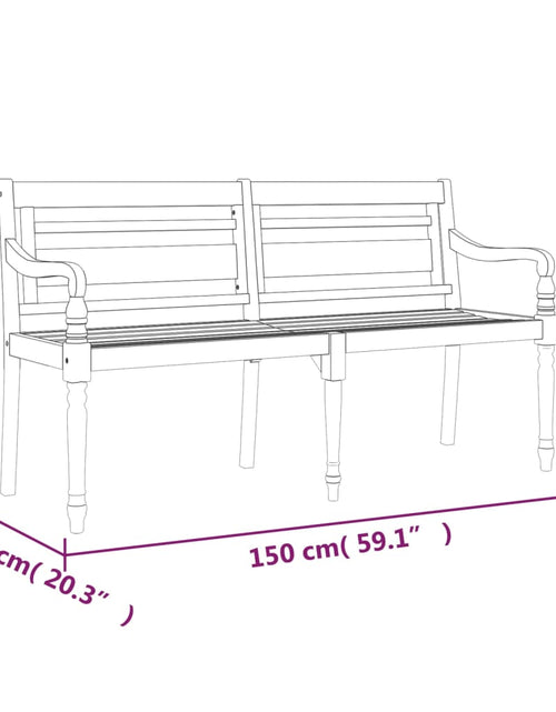 Загрузите изображение в средство просмотра галереи, Bancă Batavia, 150 cm, lemn masiv de tec - Lando
